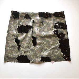 Free People Sequin Camo Mini Skirt